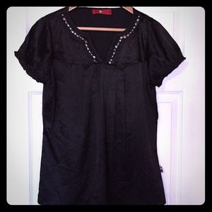 Black Short Women Blouse